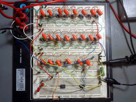 Amplificador montado no protoboard