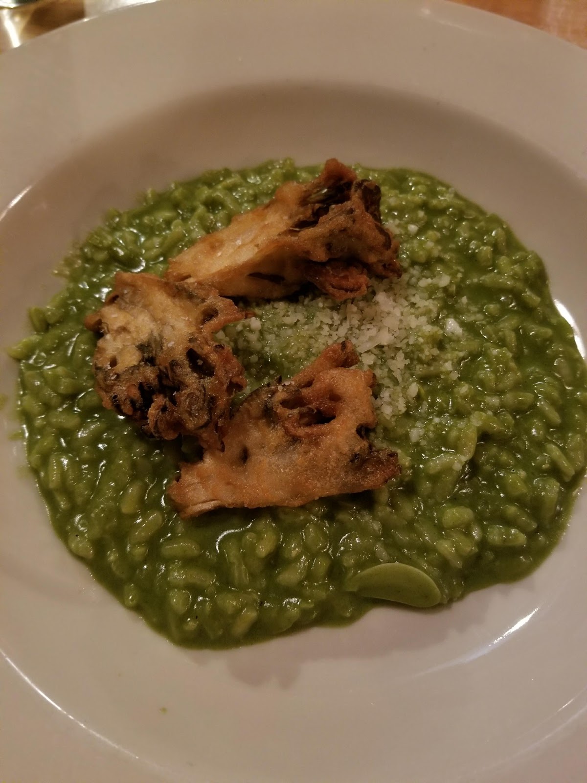 nettle risotto with maitake mushrooms kfclovesyou foodie blogger capitol hill