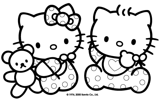 free hello kitty colouring pages. as lots of free coloring pages for preschoolers. hello-kitty-and-animals