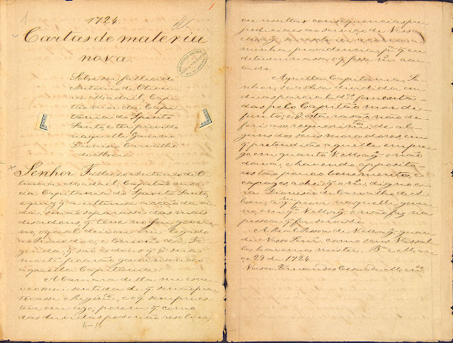 Carta compilada, 29/03/1724. Acervo Arquivo Nacional.