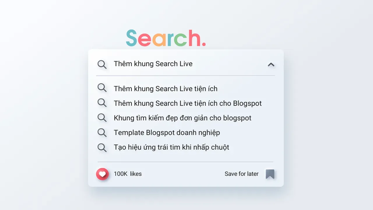 Thêm khung Search Live tiện ích cho Blogspot