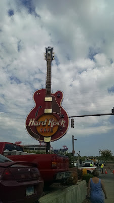 Hard Rock Cafe guitar-shaped sign