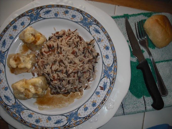 ARROZ BLANCO CON MERLUZA A LA MOSTAZA