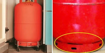 holes are under the gas cylinder?