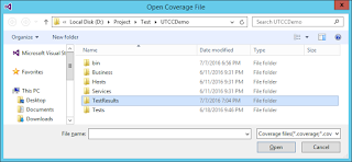 Visual Studio - Code Coverage Results - Open Coverage File WIndow