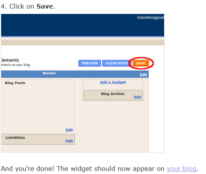 Click Save on Blogger