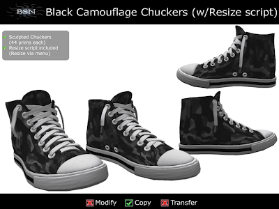 BSN Black Camouflage Chuckers with Resize Script