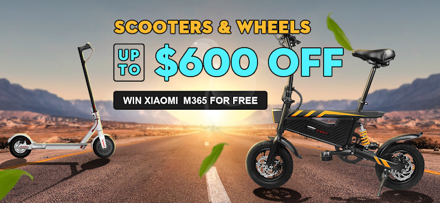 Grande promoção de Scooters e Trotinetes Eléctricas na Tomtop