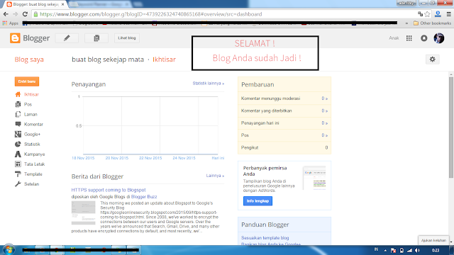 Cara Membuat Blog Gratis Keren di Blogger