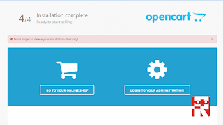 berhasil instal opencart