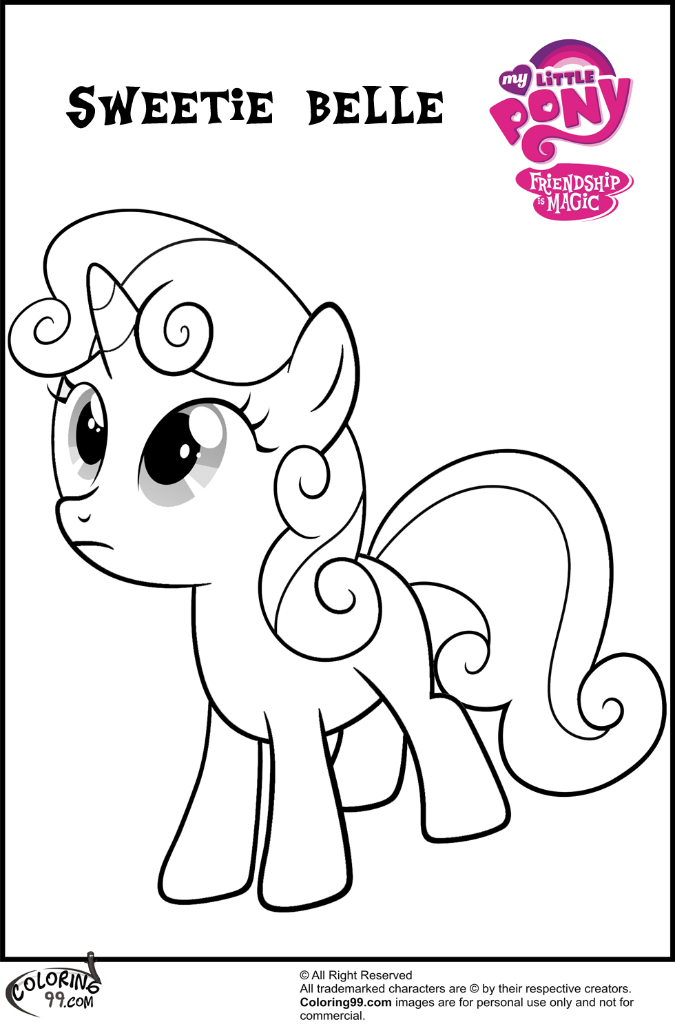 Download MLP Sweetie Belle Coloring Pages | Team colors
