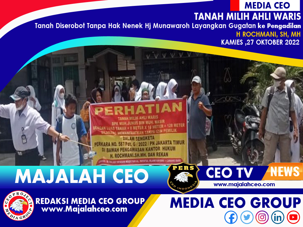 Tanah Diserobot Tanpa Hak Nenek Hj Munawaroh Layangkan Gugatan ke Pengadilan