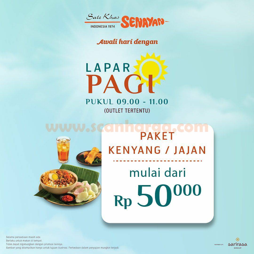 PROMO SATE KHAS SENAYAN LAPAR PAGI – PAKET KENYANG / JAJANAN MULAI RP. 50.000