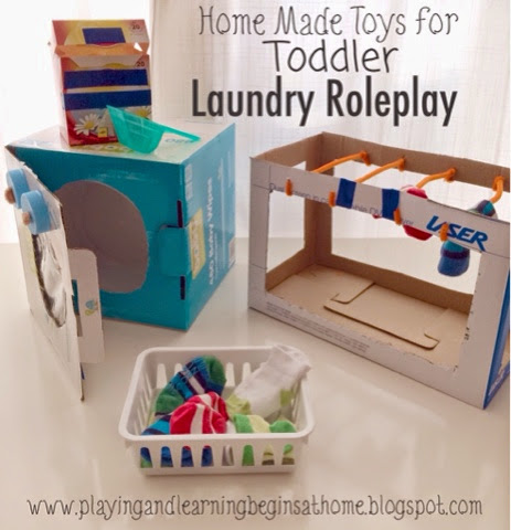 Playing and Learning Begins at Home: Role Play Laundry Toys ~ Homemade
