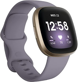  Roll over image to zoom in Fitbit Versa 3 Health and Fitness Smartwatch, Amazon Exclusive Color, GPS, 24/7 Heart Rate, Alexa Built-in, 6+ Days Battery,