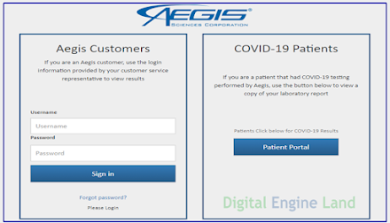 Patient Portal Aegislabs (patientportal.aegislabs.com) - Aegis Results Portal