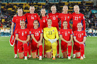 SELECCIÓN DE NORUEGA FEMENINA. Temporada 2022-23. Maren Mjelde, Mathilde Harviken, Tuva Hansen, Caroline Graham Hansen, Ingrid Engen, Sophie Román Haug. Vilde Bøe Risa, Emilie Haavi, Aurora Mikalsen, Guro Reiten, Thea Bjelde. SELECCIÓN DE JAPÓN FEMENINA 3 🆚 SELECCIÓN DE NORUEGA FEMENINA 1 Sábado 05/08/2023, 10:00 horas (20:00 hora local). IX Copa Mundial Femenina de la FIFA Australia/Nueva Zelanda 2023, octavos de final. Wellington, Nueva Zelanda, estadio Regional: 33.042 espectadores. GOLES: ⚽1-0: 15’, Ingrid Syrstad Engen, en propia puerta. ⚽1-1: 20’, Guro Reiten. ⚽2-1: 50’, Risa Shimizu. ⚽3-1: 81’, Hinata Miyazawa.