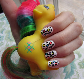 80s Neon Bright Leopard Print Nails