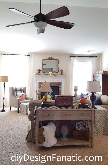 fall, sunflowers, mantel, farmhouse, cottage, farmhouse style, cottage style, family room, 