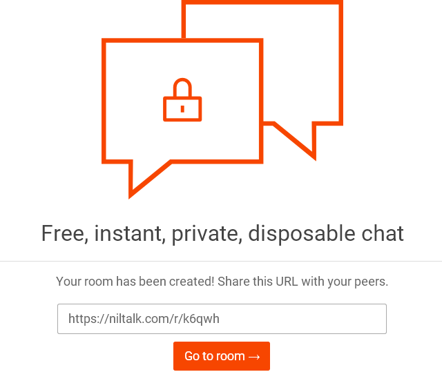 Nueva sala de chat privada con Niltalk