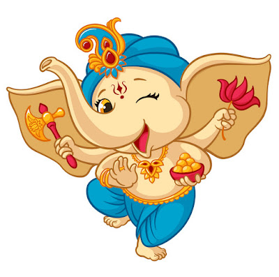 Cute Baal Ganesha Cartoon