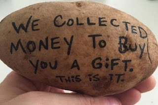 Potato and writing on it