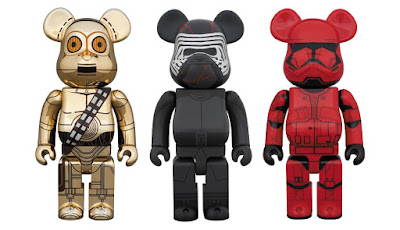 Star Wars: The Rise of Skywalker 400% & 100% Be@rbrick Figure Sets by Medicom Toy – Kylo Ren, C-3PO & Sith Trooper