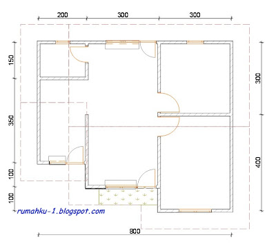 sketsa denah rumah minimalis tipe 54