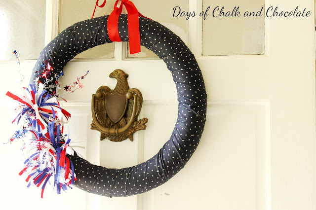 days of chalk and chocolate patriotic wreath