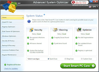 تحميل برنامج تسريع الجهاز والانترنت وصيانة الويندوز Advanced System Optimizer 3