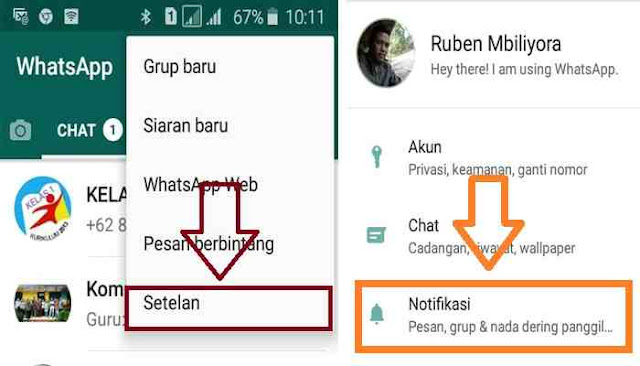 cara menghilangkan notifikasi whatsapp