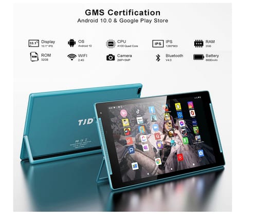 TJD 2GB RAM 32GB 1.6GHZ Quad Core Processor 10 inch Tablet