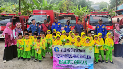 Dinas Pemadam Kebakaran dan Penyelamatan Kabupaten Lampung Selatan, Menerima Kunjungan Kelompok Bermain (Kober) Anak Sholeh Daarul Qur'an