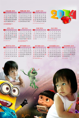  Desain  Kalender  Tahun 2014 Pake  Foto  Sendiri Dunia Afrina