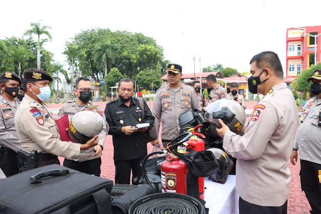 Persiapan Pemilu 2024 Puslitbang Polri Evaluasi Peralatan Dalmas dan PHH Polri di Polres Karimun