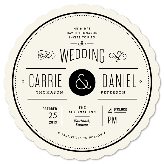 Symmetrical wedding invitation design by Jennifer Wick