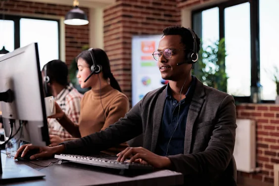An image showing some technical support officers at work.