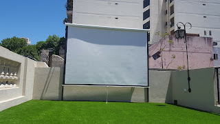 Garden cinema screen exterior