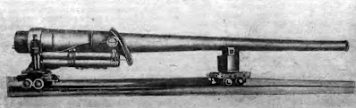 14-дюймовое орудие для флота США. Вес пушки 63 тонны, вес снаряда 616 кг, скорость снаряда 866 метров в секунду