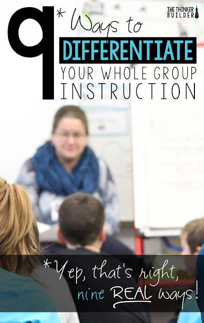 Here are 9 ways you can differentiate your whole group instruction. These differentiation ideas will really help you meet each student's needs during the lessons you already teach.