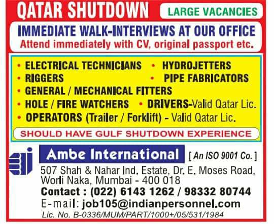 Qatar shutdown large Job Opportunities