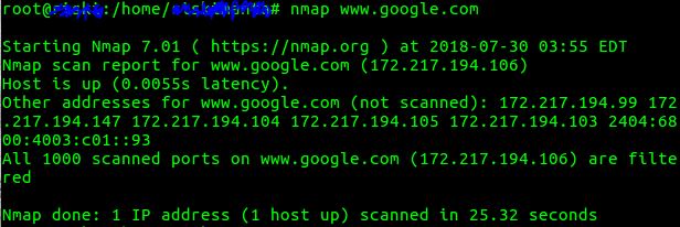 Nmap: Scan host name