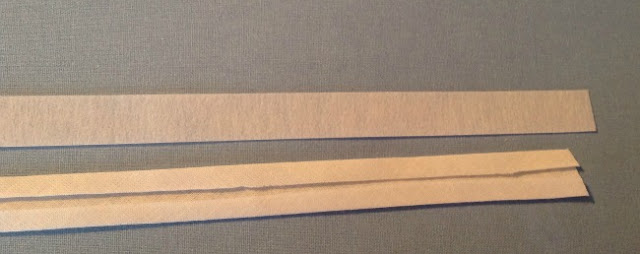 piece of Bondaweb and bias binding side by side