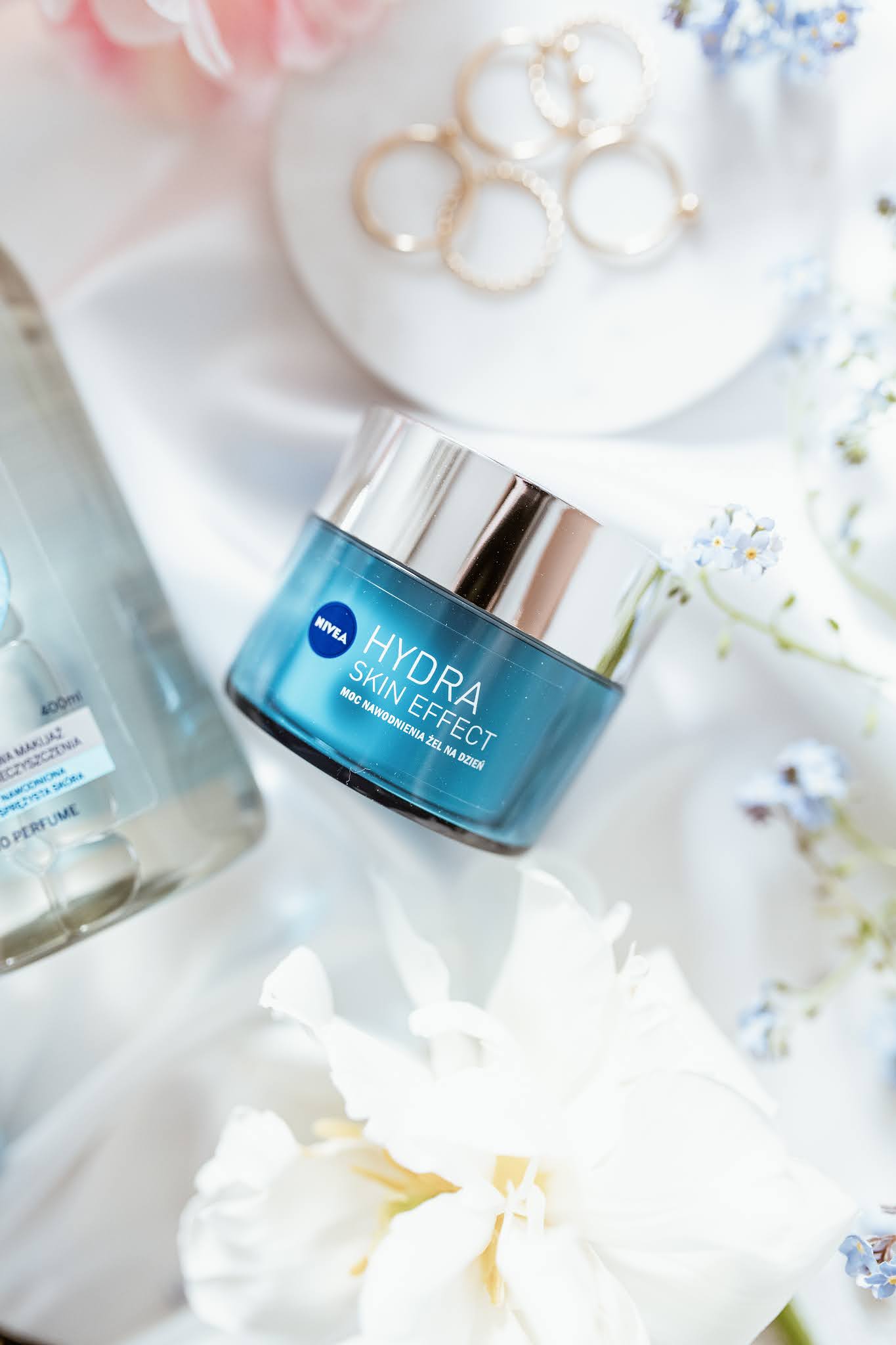 NIVEA HYDRA SKIN EFFECT PŁYN MICELARNY, ŻEL NA DZIEŃ, ESENCJA-SERUM