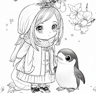 cute penguins coloring pages