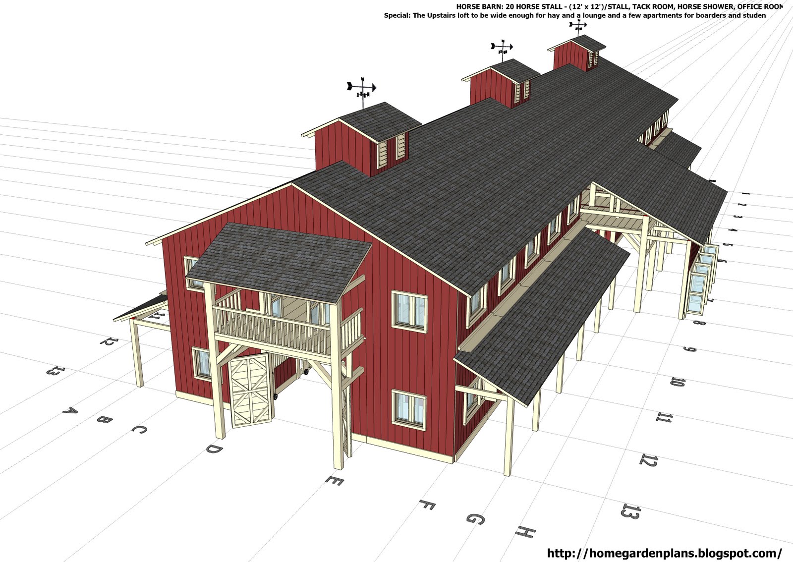 20 Stall Horse Barn Plans