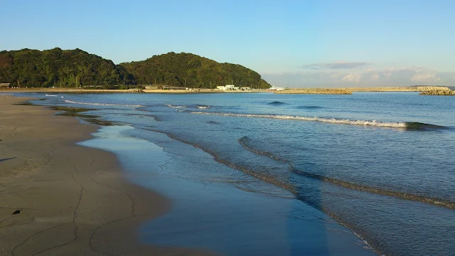 新宮海岸から見た新宮漁港