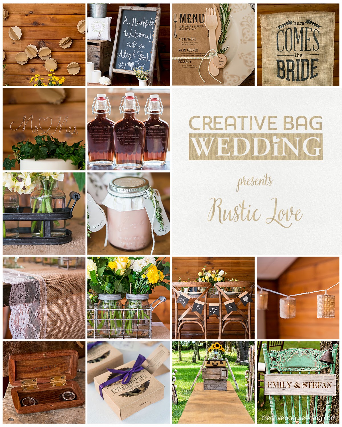 Rustic Love mood board | Creative Bag Wedding