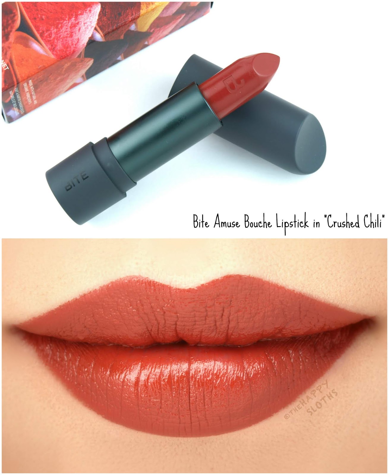 Bite Beauty | Spice Things Up Amuse Bouche Lipstick in "Crushed Chili": Review and Swatches