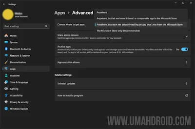Enable Install Exe File Pada Windows